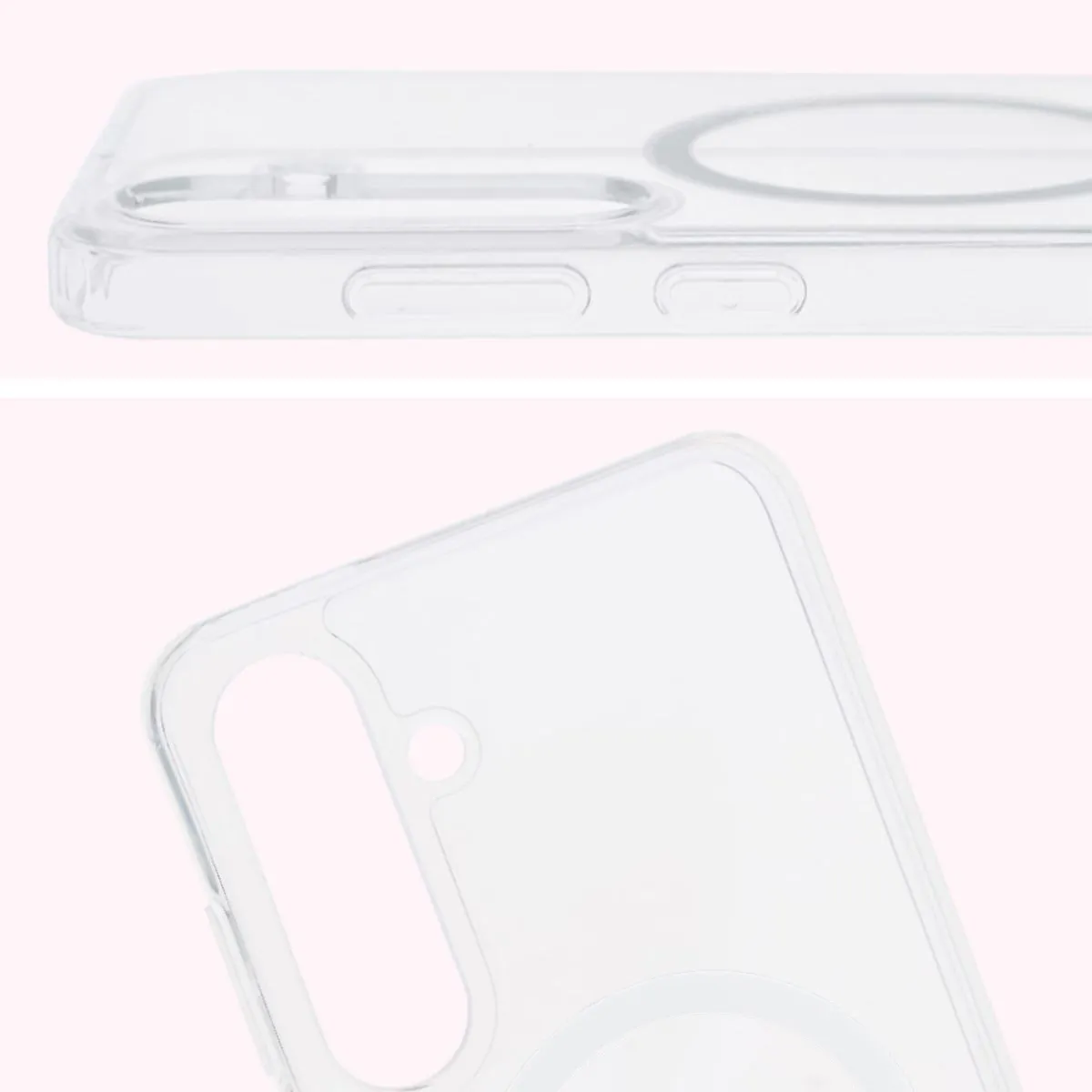 Pełne wycięcie i podwyższone krawędzie aparatu w etui Bizon Case CrystalO